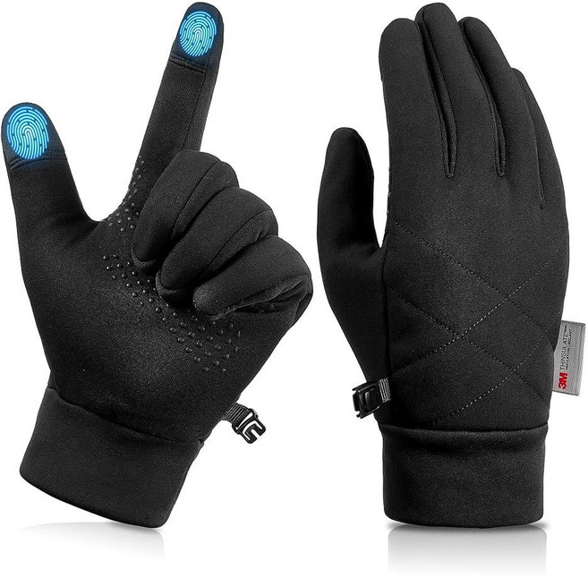 스웨킨 경량 겨울 장갑 남성 여성 3M 얇은 터치스크린 미끄럼 방지 남성용 장갑 추운 날씨 달리기 사이클링용