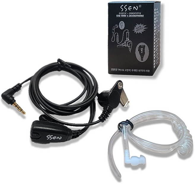 SSEN 쎈 전기종 호환 무전기 이어폰 민영 이어마이크 경호용 국내생산 오랜수명 고감도 고음질, 1개
