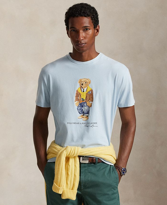 Polo Ralph Lauren 남성용 클래식 핏 폴로 베어 저지 티셔츠 - Southport Blue 249132