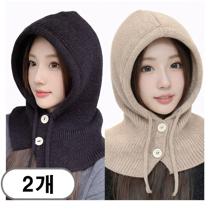 차쿠 1+1 여성 바라클라바 얼굴 작아보이는 바라클라바 후드넥워머