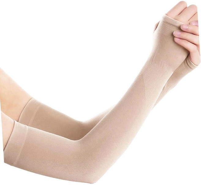 자외선 차단용 슬리브 1쌍 UV 스포츠 슬리브 러닝 골프용 스포츠 슬리브, 베이지, 8x9x38cm, 나일론, 2개