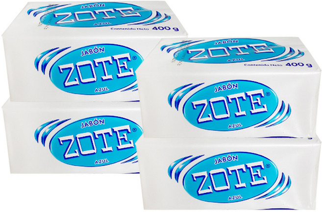 토탈하우스 ZOTE비누 (블루) 4개세트 조트비누 멕시코비누 천연비누 만능비누 ZOTE 세탁비누 빨래비누 멕시코만능비누, 400g, 4개