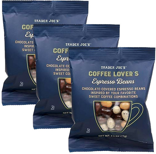 트레이더 조스 Coffee Lover's 초콜릿 커버 다양한 에스프레소 빈: 3팩 283.5g/10온스, 71g, 3개