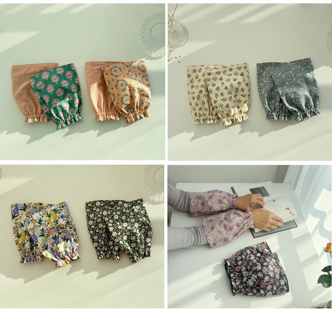 [두자매쏘잉] 핸드메이드 양면 팔토시/반토시 2종 세트 _ 사무용 작업용 선생님 학생분들 잇아이템~!! (리스), 2. 릴리타일&로즈스탬프 2종세트