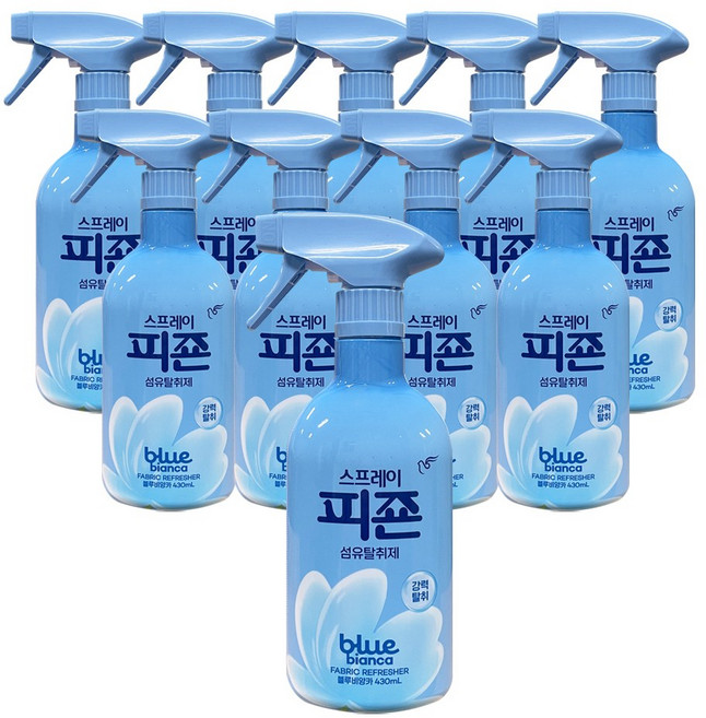 피죤 스프레이 섬유탈취제 블루비앙카 본품, 430ml, 10개