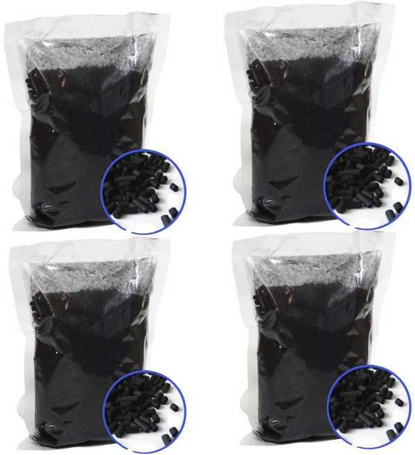 活性炭濾芯顆粒 適用於廚餘處理機, 黑色4mm 圓柱狀粒, 補充包250g*4包