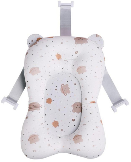 shangren 부드러운 유아 목욕 쿠션 보호 미끄럼 방지 52x36cm 유아 목욕 베개 유아 신생아, 폴리에스터, 하얀색