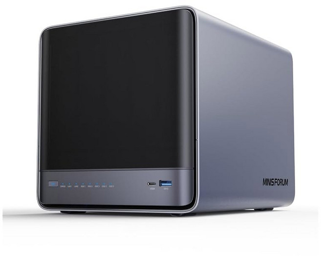 미니스포룸 N5 프로 5베이 데스크톱 AI NAS AMD 라이젠 9 HX PRO 370(12C / 24T) CPU 96GB DDR5 ECC RAM 128G SSD 1x10G, N5A(16G+64G)