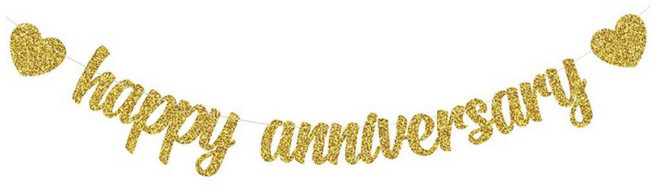 마블파티 happy anniversary 기념일 골드펄 가랜드, 1세트