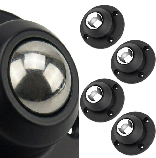 다살래 이동식 왕눈 롤러 바퀴 무타공 부착형, 4개, 블랙