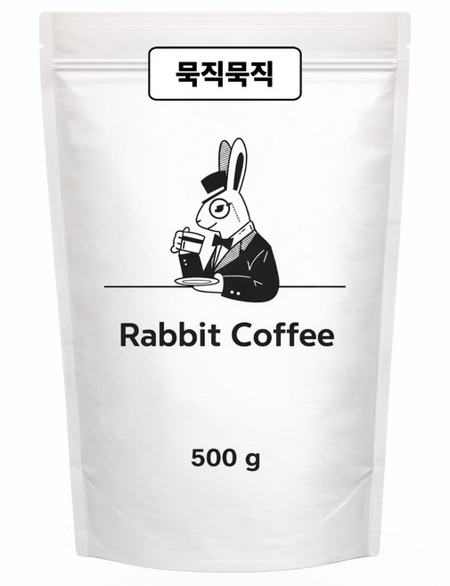 래빗커피 묵직묵직 블렌드 케냐 콜롬비아 인도 원두커피 원두콩 가성비 갓볶은 원두, 1개, 500g, 홀빈(분쇄안함)
