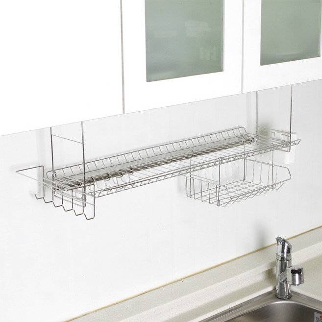 풀세트 씽크선반 800 부착식 식기건조대 고정식 씽크선반, 1개, 스텐, 1단