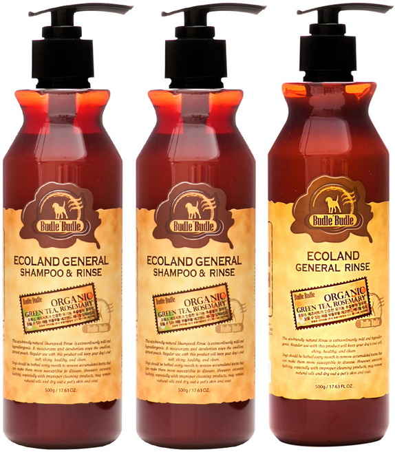부들부들 에코랜드 제너럴 샴푸&린스 500ml 2개 + 린스 500ml 1개