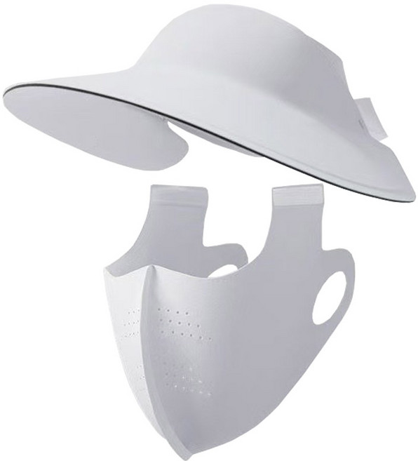 한성 자외선차단 여성용 풀페이스 썬캡 마스크 세트, 라이트그레이, 1개