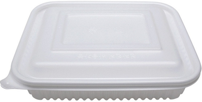 [그린몰]소형 사각 찜용기 소 23195 백색 200개 용기+뚜껑 세트 TY, 1개