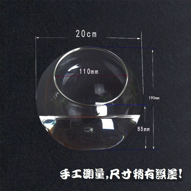 【微景小鋪】 微景觀斜口玻璃 微景觀生態玻璃瓶 多肉植物玻璃花盆 苔蘚微景觀DIY 創意迷你植物綠植盆栽手工製作, 1個, 直徑20cm(超取最多2組)