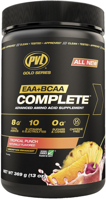PURE VITA LABS EAA&BCAA綜合配方粉 熱帶水果口味, 1罐, 369g