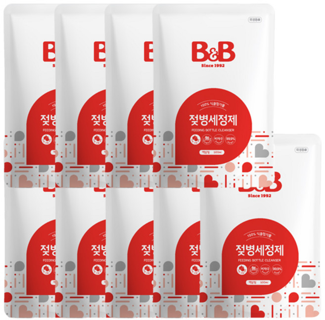 비앤비 젖병세정제 액상형 리필, 500ml, 9개