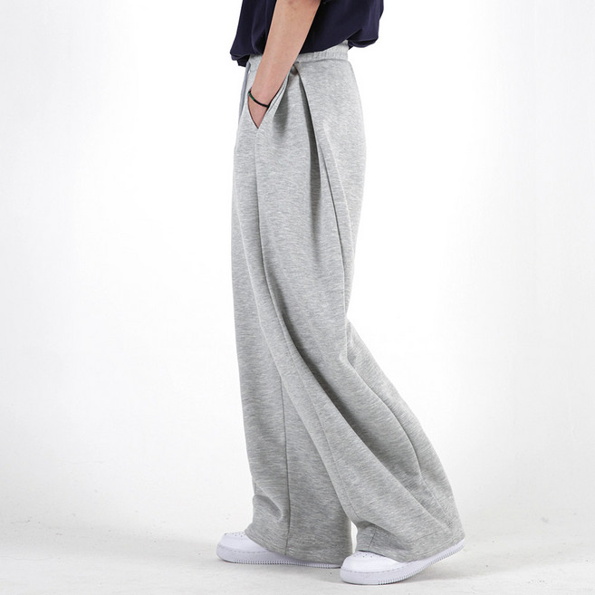 오버나인 봄 가을용 남자 남성 숏/롱 기장 와이드 팬츠 봄 가을 키작남 키큰남 옆트임 사이드 핀턱 밴딩 트레이닝 바지 ON-2