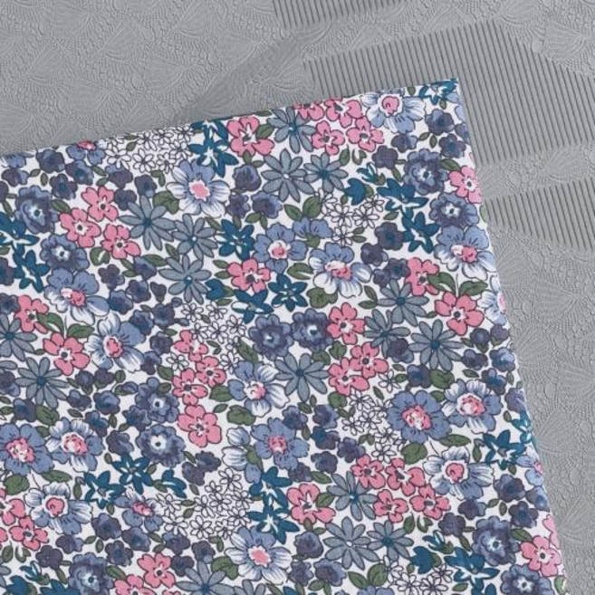 패브릭원단 Betsy 꽃 100 코튼 포플린 원단 40S 자유처럼 디지털 인쇄 바느질 천 드레스 스커트, 그레이