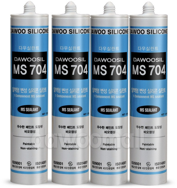 *다우몰* 외부용 크랙 보수 방수 우레탄 실리콘 MS704, 회색(4개입)-P0000DKN, 1세트