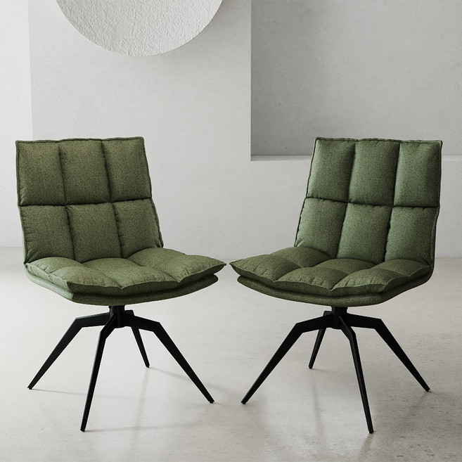 다용도 회전식 식탁 의자 회전 의자 카페 의자 인테리어 의자 홈카페 의자 2P, 2개, 연두색