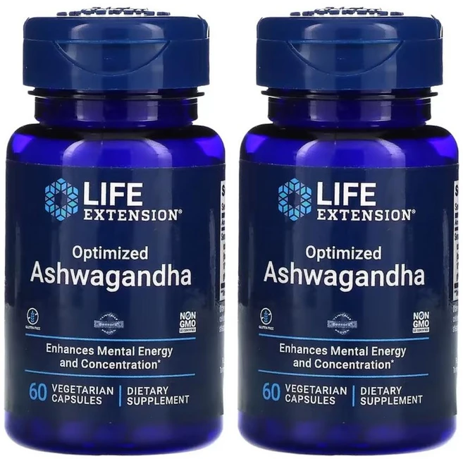 Life Extension Optimized Ashwaganda Extract 60정 2팩, 2개 - 쿠팡