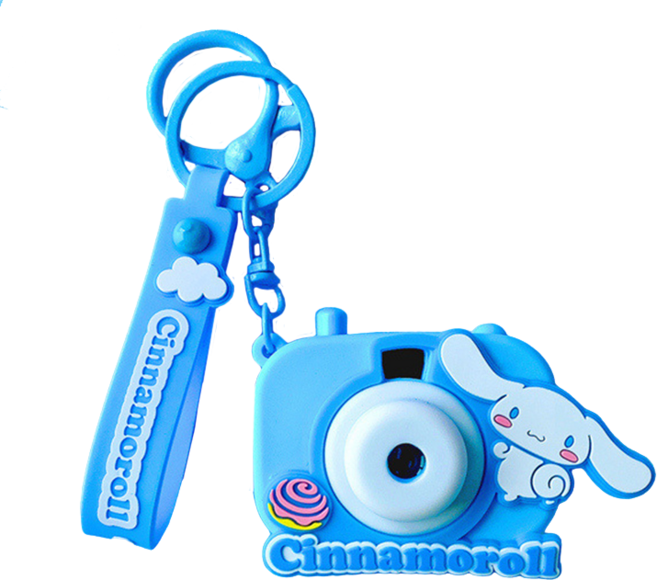 산리오 정품 프로젝션 카메라 키링 열쇠고리, 시나모롤_프로젝션(BLUE), 1개