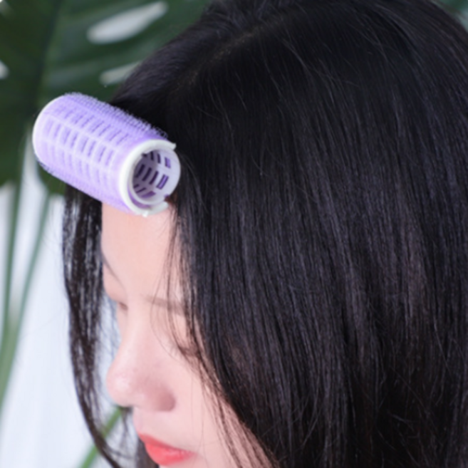 두루머리 앞머리 그루프 집게 소형 2개, 1세트, 퍼플 S