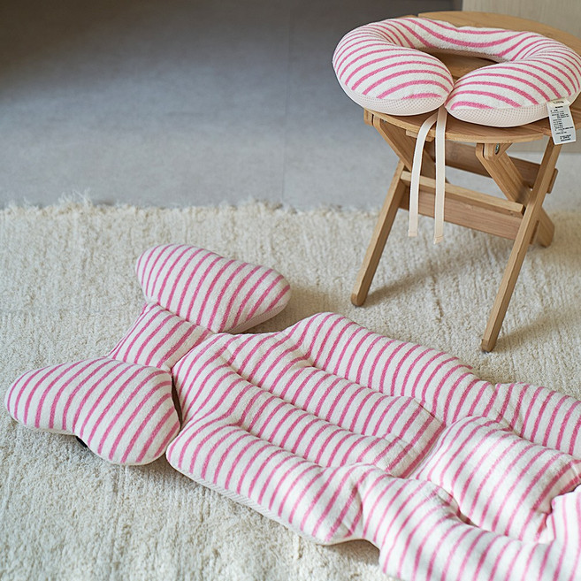 마롤로뜨 테리 스트라이프 유모차 라이너 사계절 양면 쿨시트, 1개, 스트라이프 핑크_사계절 테리 라이너