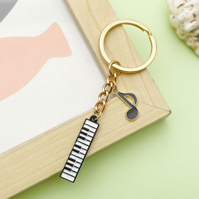 패션 음표 키홀더 미니 피아노 건반 모양 휴대용 키케이스 데코 액세서리, 1개, 피아노 음표