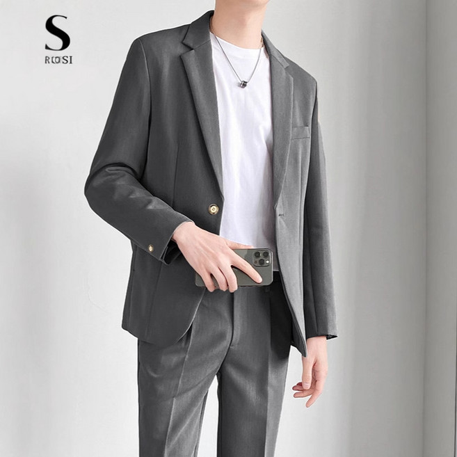 【垂感韓版】西裝外套 休閒西裝 西服套裝 韓版西裝 輕熟風西裝 寬鬆西裝 春秋季薄款 高級感通勤 商務休閒兩穿