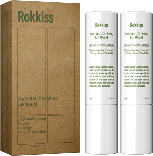 록키스 네츄럴 카밍 립밤, 무색, 3.5g, 2개