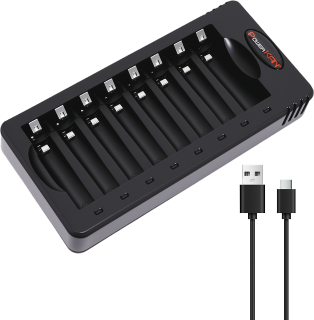 POWERKAN AA/AAA 1.2V 니켈수소 충전지전용 8구충전기 ZN826E, 1개