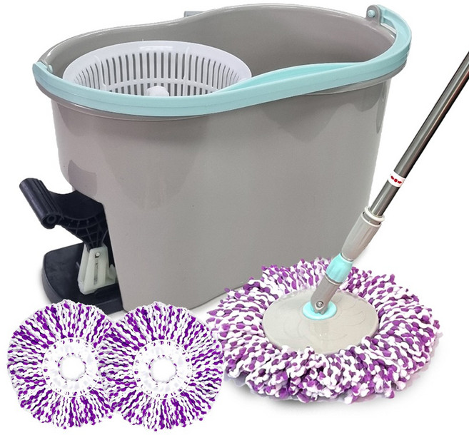 올뉴 페달청소기 본체+봉+걸레 동글이 회전청소기 대걸레 밀대, 올뉴페달청소기 - 그레이