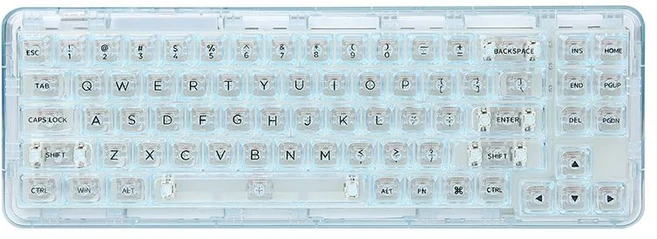 YUNZII x71 윤지 투명 얼음 핫스왑 유무선 기계식 키보드, 블루 - 쿠팡