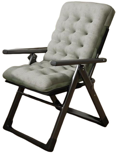 折疊躺椅 學生宿舍電腦椅 午睡懶人靠背椅子 九檔調節 透氣, 粗方管【裸椅】