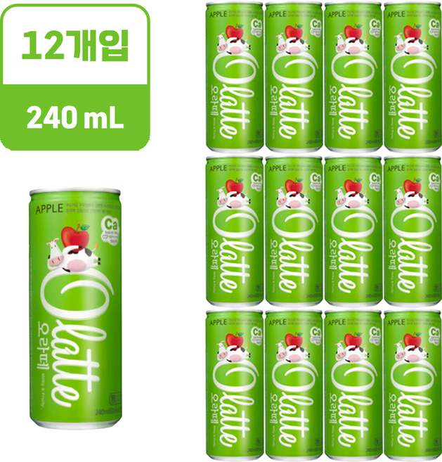 오라떼 애플, 240ml, 12개