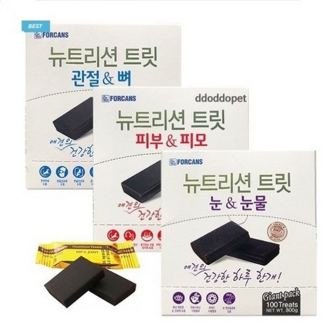 포켄스 뉴트리션 트릿 800g 3종 +랜덤간식 눈/귀 영양제, 관절&뼈 800g, 1개