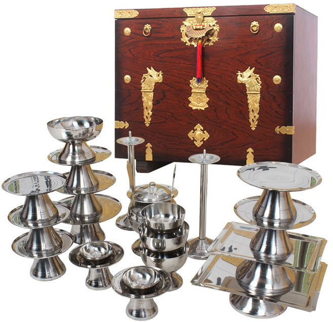 국산 제기세트 간소 스텐 21P 제사 제기 그릇 모음, 02_스텐제기 21P+집성봉황함, 1개