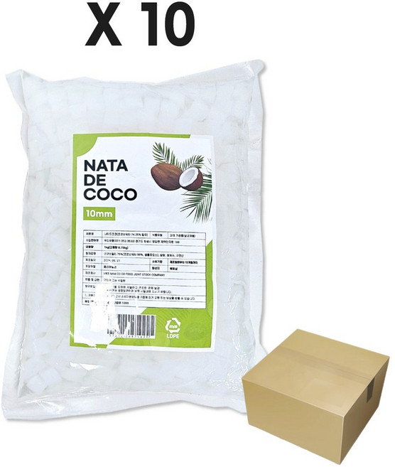 나타드코코 나타데코코 코코넛 젤리 10mm, 10개, 1kg