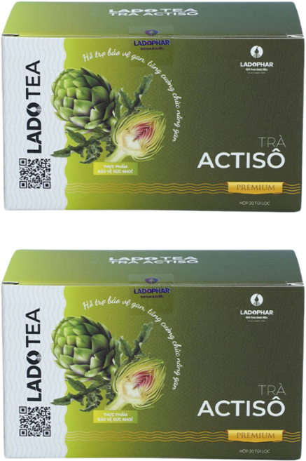 달랏 특산 LADOPHAR 라도파 아티소 차 아티초크 차 베트남 허브차, 2개, 20개입, 2g