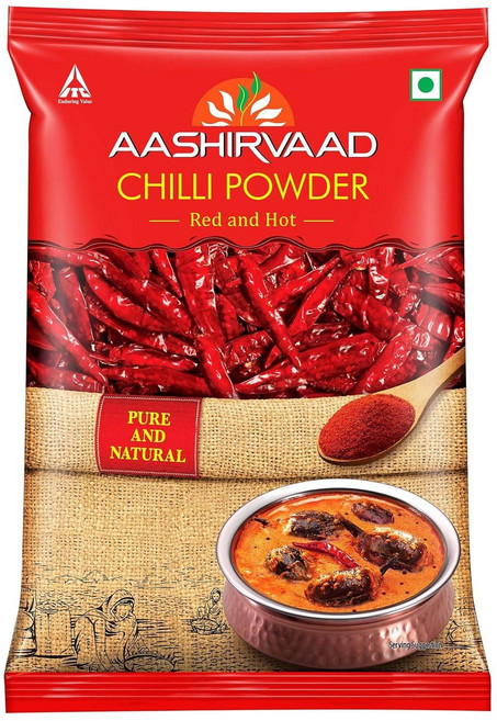 인도 Aashirvaad 고추 가루 500g 향과 색상이 첨가되지 않은 레드 핫 고추 가루, 1개
