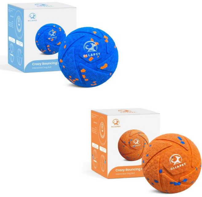 스마트 인터랙티브 강아지 장난감 공 자동 튀기기 움직이기 진동 씹기 방지 반려동물 안전 ETPU 소재 3가지 모드 IPX7 방수 중대형 강아지용 파랑과 주황 2884431, 스마트 인터랙티브 강아지 장난감 공 자동 튀기기 움직이