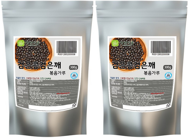 장명식품 검은콩 검은깨 볶음가루, 300g, 2개