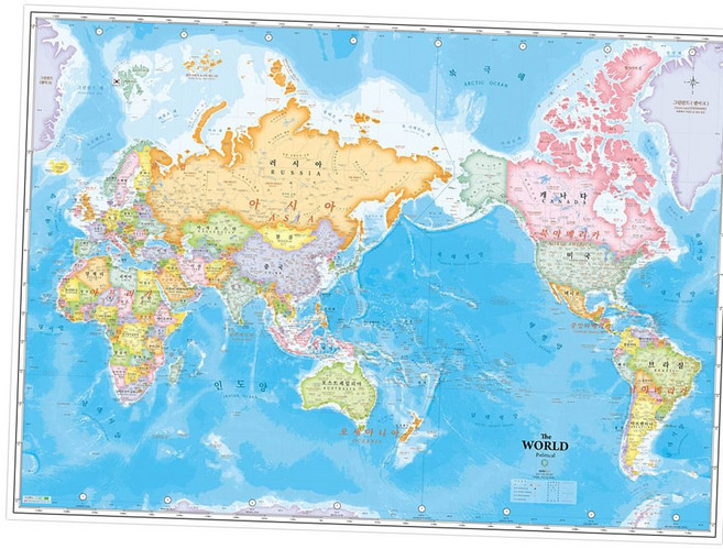 대형세계지도 세계지도 행정 코팅 - 어린이 세계여행 월드맵포스터, 1개