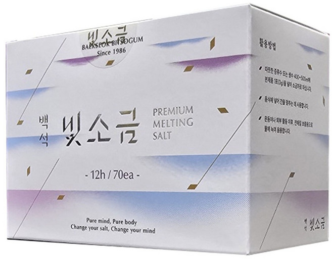 백석빛소금 1000도씨 미네랄 용융소금 12시간, 3g, 70개