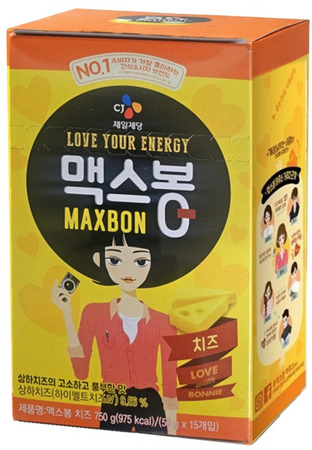맥스봉 치즈 소시지, 55g, 60개