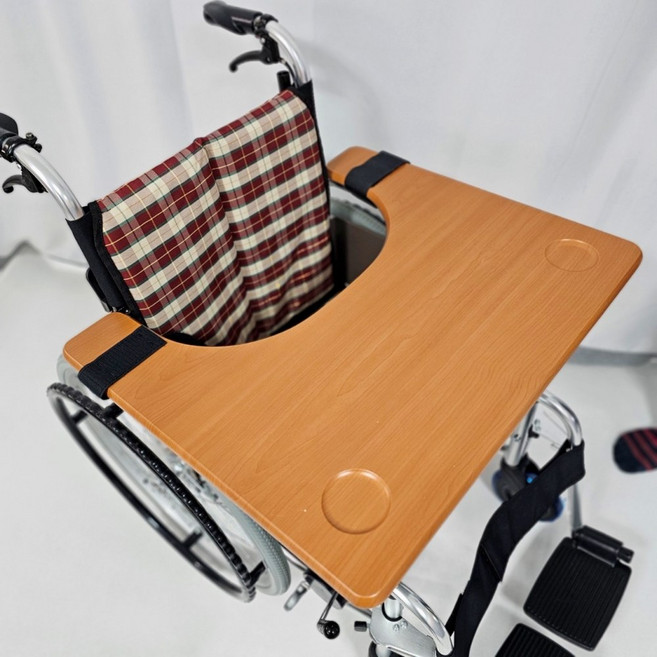 나무 원목 휠체어 식판 책상 테이블 밥상 보조탁자, 1개
