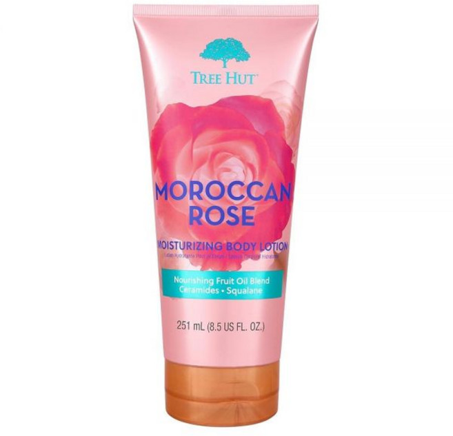 Tree Hut Moroccan Rose 모이스처라이징 바디 로션 세라마이드 및 스쿠알렌 포뮬러는 피부를 보호하고 오래 지속되는 수분 공급으로 피부를 부드럽고 촉촉하게 유지합, 1, 251ml